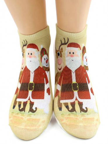 Носки Hobby Line HOBBY 3Д07-2 носки женские Санта-Клаус