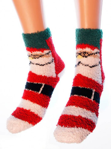 Носки Hobby Line HOBBY 053-3 носки махровые-травка Дед Мороз с ремнем