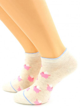 Носки Hobby Line HOBBY 529-1 носки укороченные розовые поросятки