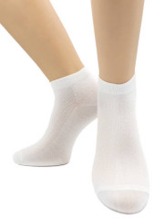 Носки Hobby Line HOBBY 522 носки укороченные женские х/б, однотонные, сеточка сверху, белый
