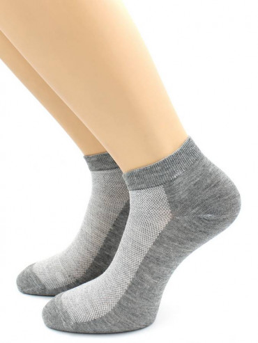 Носки Hobby Line HOBBY 522-2 (538) носки укороченные женские х/б, однотонные, сеточка сверху, серый