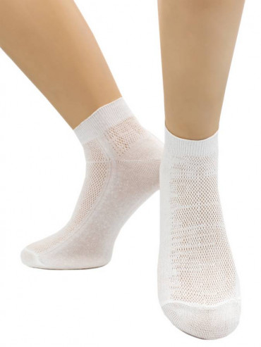 Носки Hobby Line HOBBY 564-3 носки укороченные женские х/б, однотонные, сеточка сверху