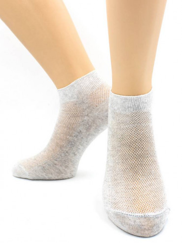 Носки Hobby Line HOBBY 564-2 носки укороченные женские х/б, однотонные, сеточка сверху