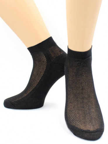 Носки Hobby Line HOBBY 564-4 носки укороченные женские х/б, однотонные, сеточка сверху