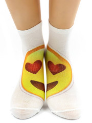 Носки Hobby Line HOBBY 521 носки укороченные женские х/б, АБ, смайлик Влюблен