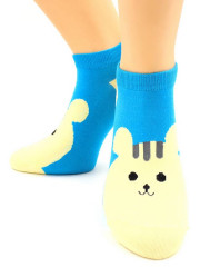 Носки Hobby Line HOBBY 531-16 носки укороченные женские х/б, Мышонок на голубом