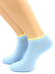 Носки Hobby Line HOBBY 561-02 носки укороченные женские х/б, голубой с желтой резинкой