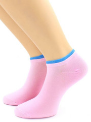 Носки Hobby Line HOBBY 561-04 носки укороченные женские х/б, розовый с голубой резинкой