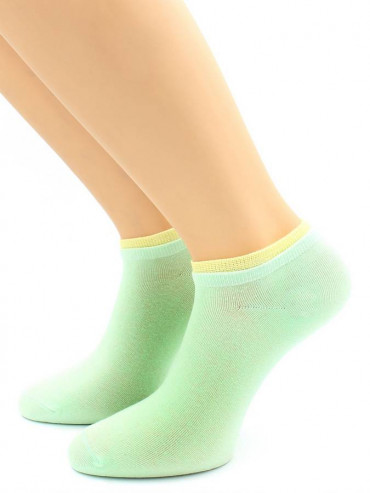 Носки Hobby Line HOBBY 561-06 носки укороченные женские х/б, нефритовый с зеленой резинкой