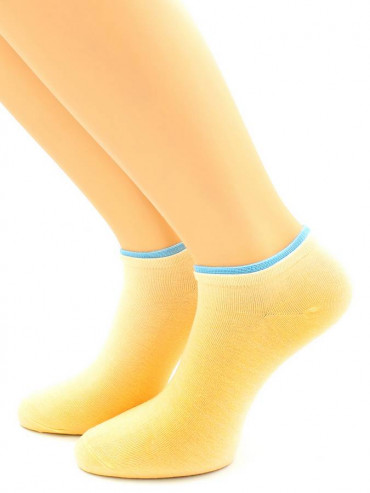 Носки Hobby Line HOBBY 561-14 носки укороченные женские х/б, телесный с голубой резинкой