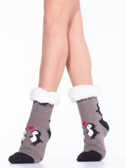 Носки Hobby Line HOBBY 30594 женские носки с мехом внутри Пингвины