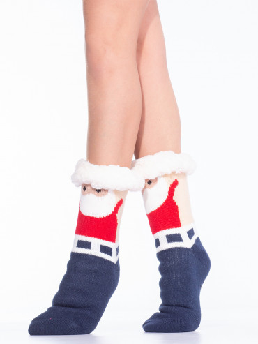 Носки Hobby Line HOBBY 30591-3 женские носки с мехом внутри Дед Мороз