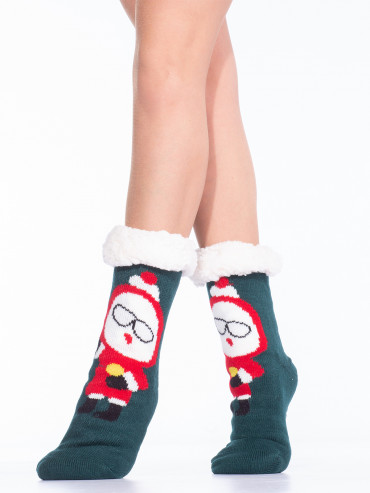 Носки Hobby Line HOBBY 30599-3 женские носки с мехом внутри Santa